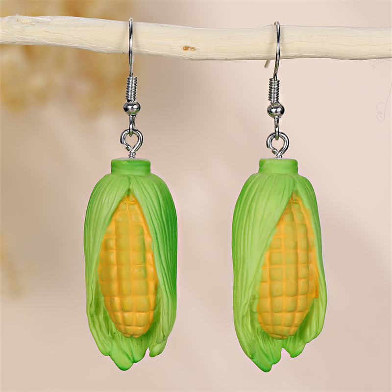 EZ5478 Vegetable Earrings Lettuce Broccoli Green Series Seasonal Vegetable Pendant Women's Ear Accessories