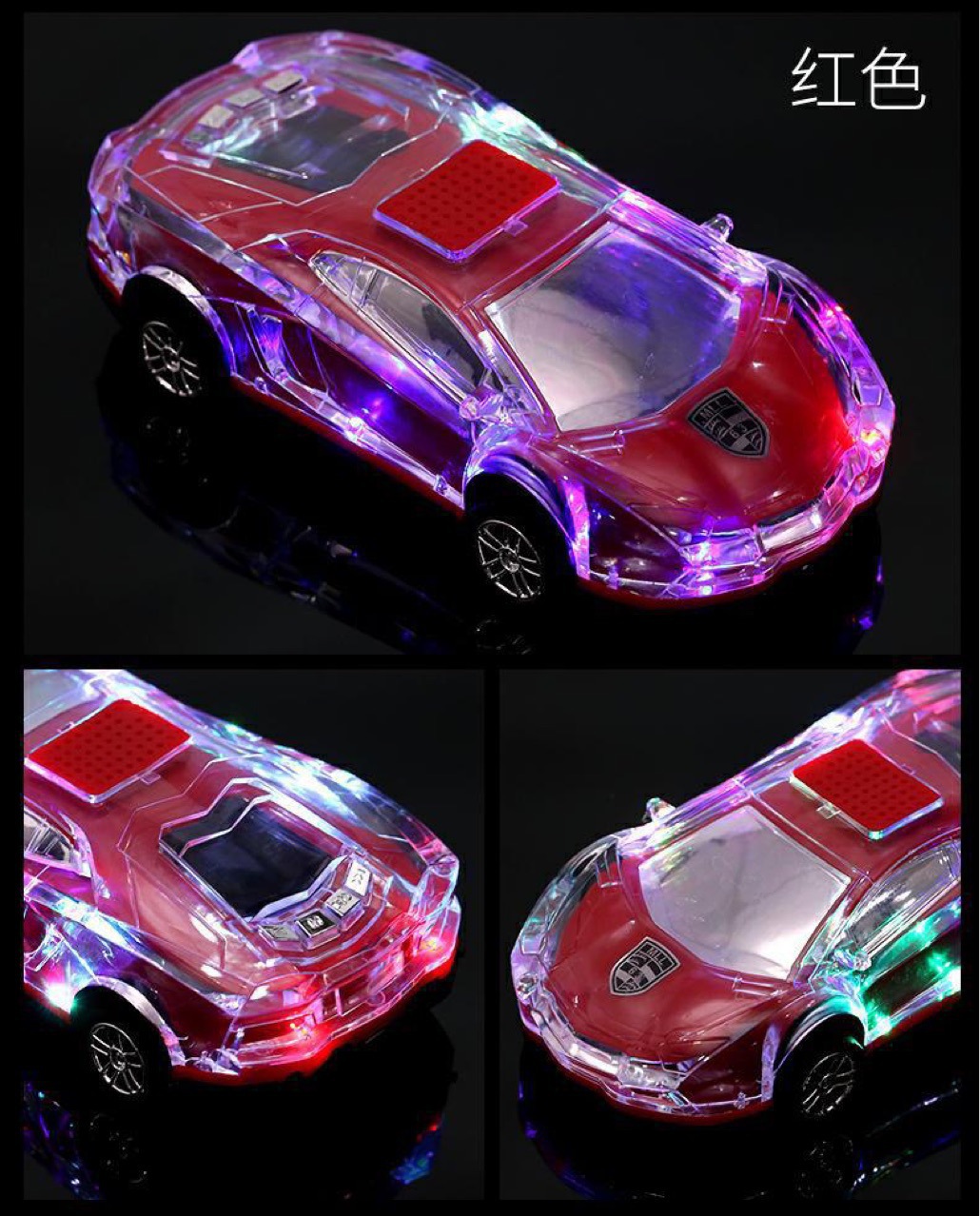 Colorful Crystal Car Model Bluetooth Speaker, Subwoofer, Car TF Card Audio, Lamborghini Phone Computer Player