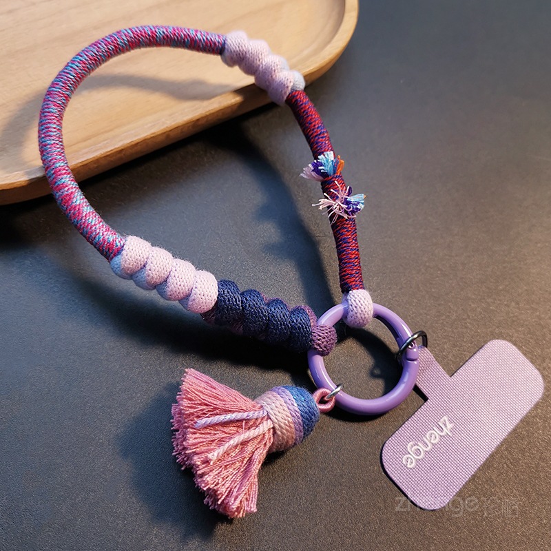 Phone strap women's wrist style tassel pendant braided rope short niche outdoor mountaineering travel