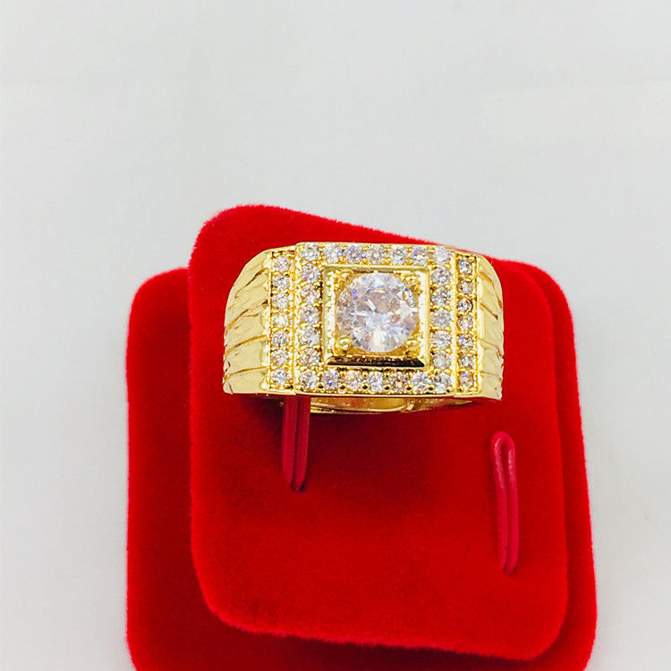 Vietnam sand gold open men's ring yellow domineering wealth dragon horse one color imitation gold jewelry