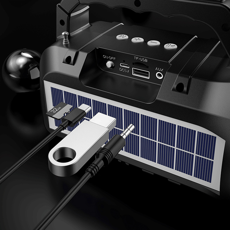 Outdoor Audio Bluetooth Speaker Wireless Card Solar Multifunctional Flashlight Portable Speaker