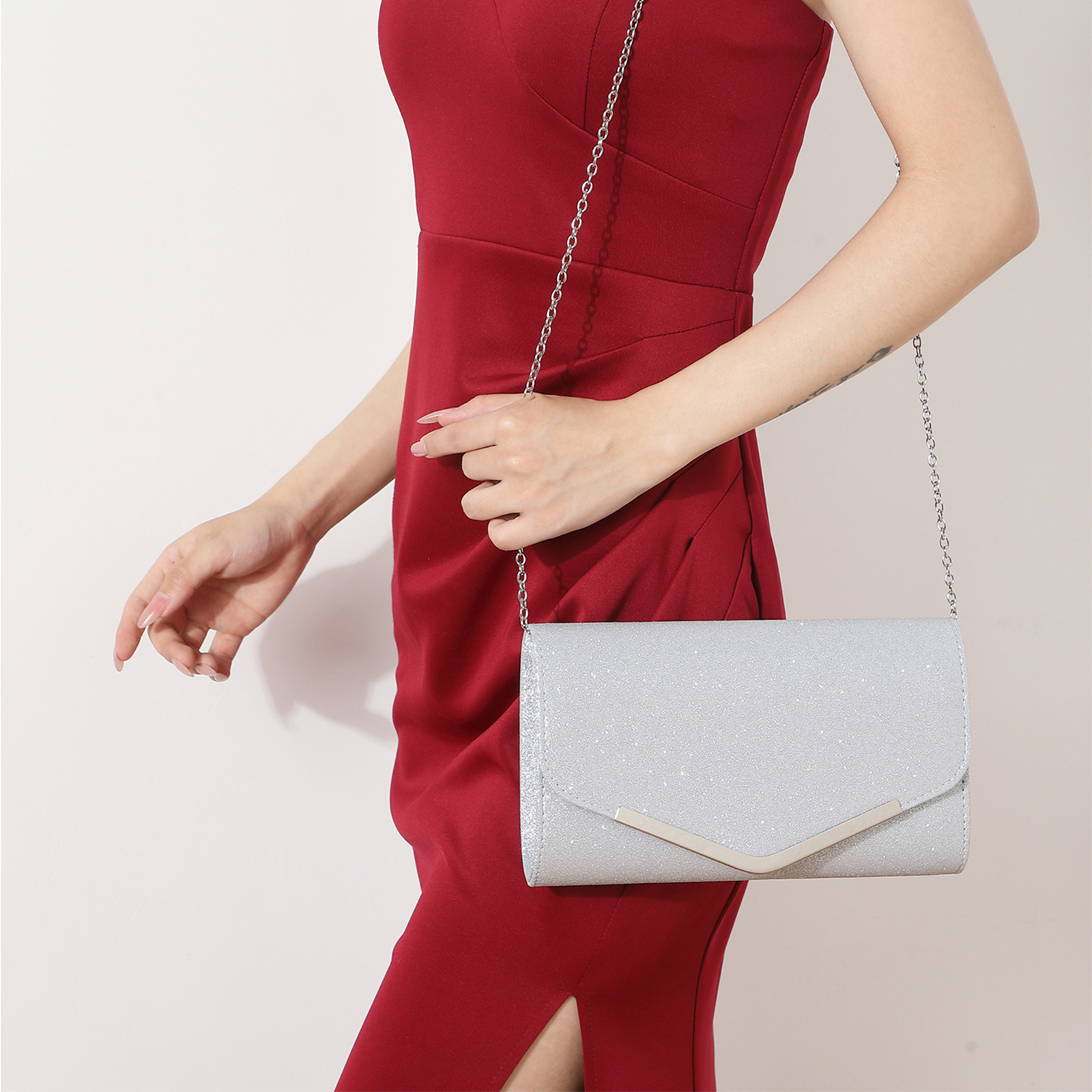 Women's Evening Bag Women's Bag Simple Clutch Bag Evening Dress Bag Chain Shoulder Crossbody Bag