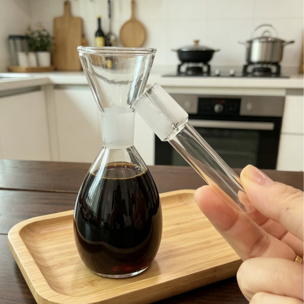 High borosilicate glass sesame oil bottle, oil bottle seasoning bottle for catering kitchen supplies, soy sauce vinegar bottle