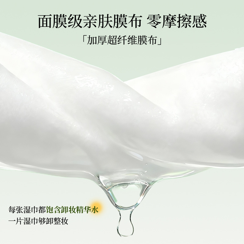 Jianmei Chuangyan Avocado Makeup Remover Wipes 60 Sheets Pull-Out Type Disposable Makeup Remover Towel Eye Lip Face Three-in-One Makeup Remover