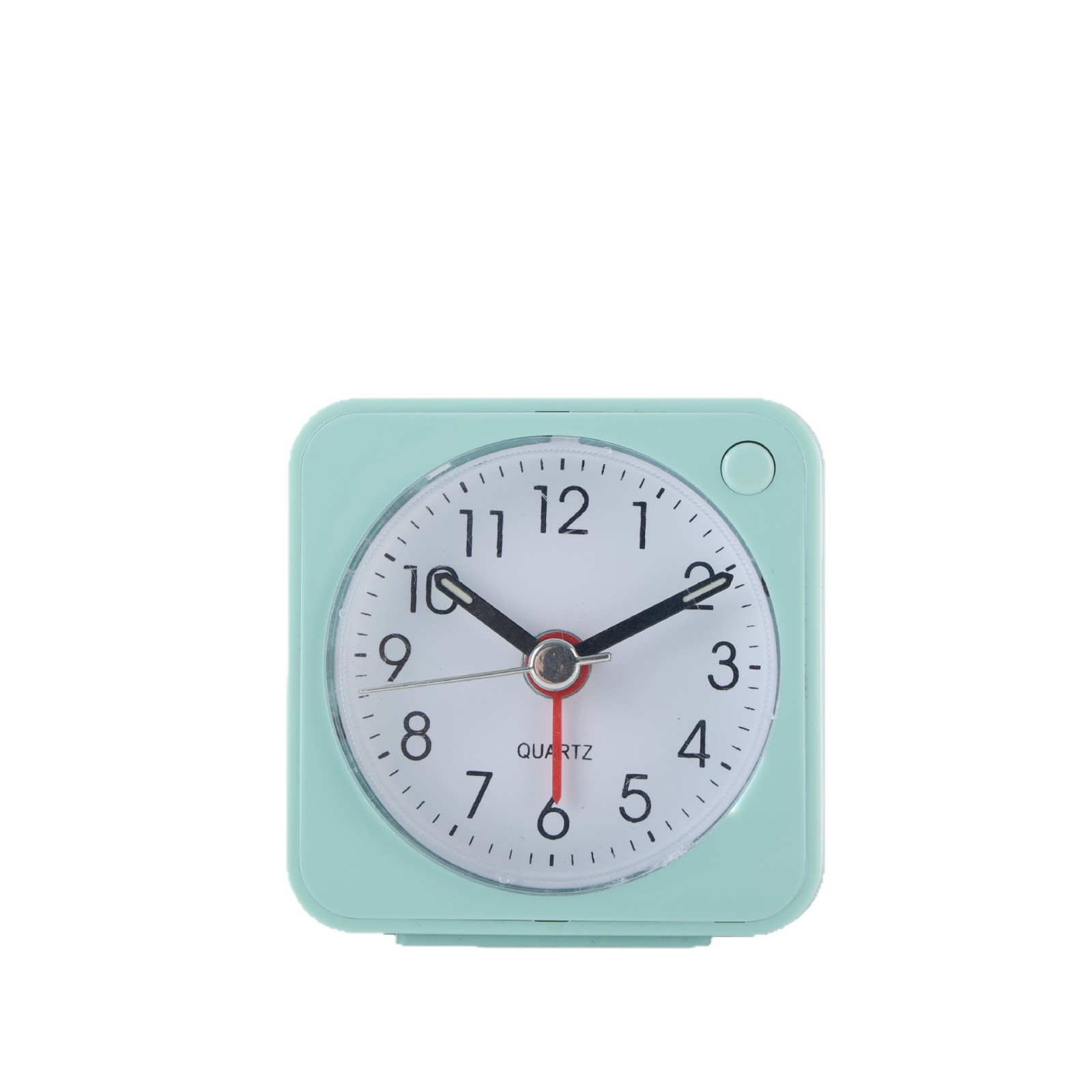 New travel small square alarm clock, acrylic transparent shell ABS shell quartz bell clock