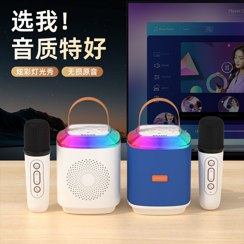 Private Mold K Song Speaker Microphone All-in-One Portable Audio Wireless Bluetooth Karaoke Children Gift