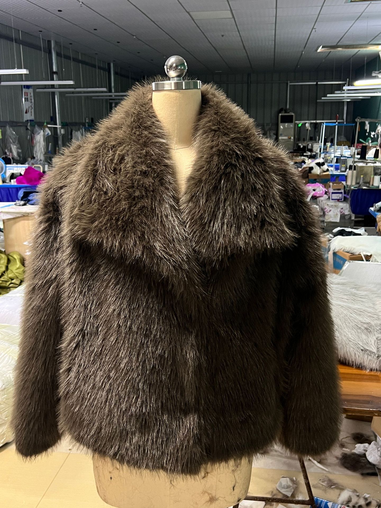 Fur large lapel faux fur jacket short fox fur fur jacket fluffy plush women's clothing
