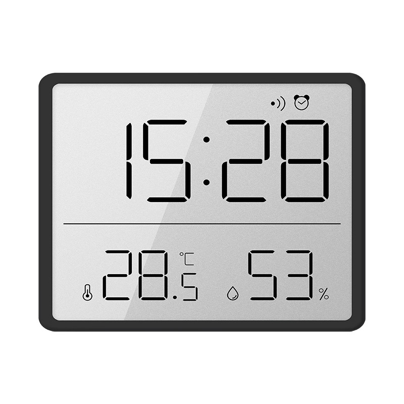 Slim Electronic Clock Simple Digital Clock Wall-Mounted LCD Small Alarm Clock Multifunctional Temperature Electronic Clock 8218