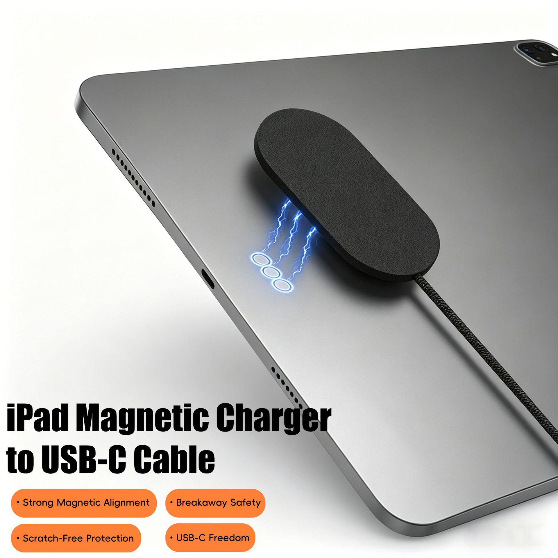 iPad magnetic wireless charger thin leather portable fast charging compatible Apple iPadPro Air tablet