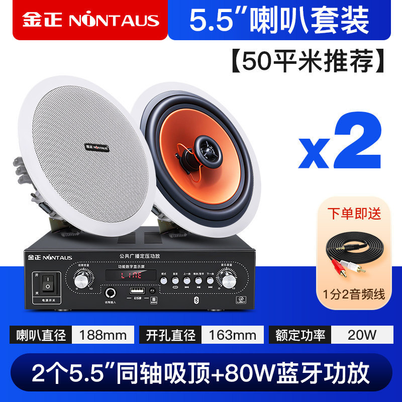 JinZheng Bluetooth coaxial ceiling audio living room ceiling shop speaker dedicated amplifier commercial supermarket restaurant