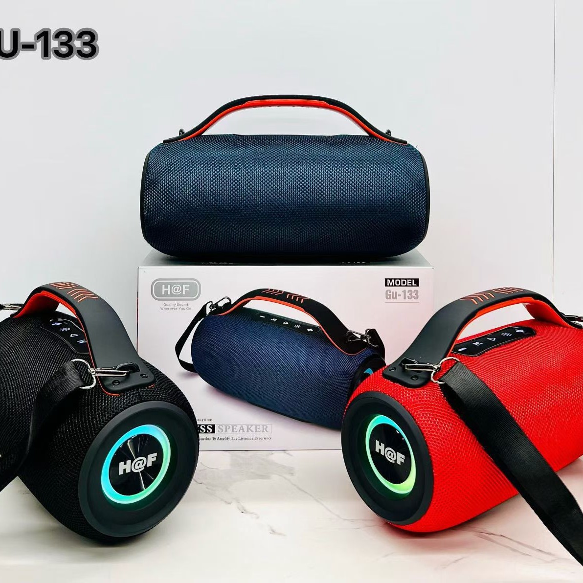 GU-133 wireless Bluetooth speaker outdoor portable high-power subwoofer portable colorful light audio