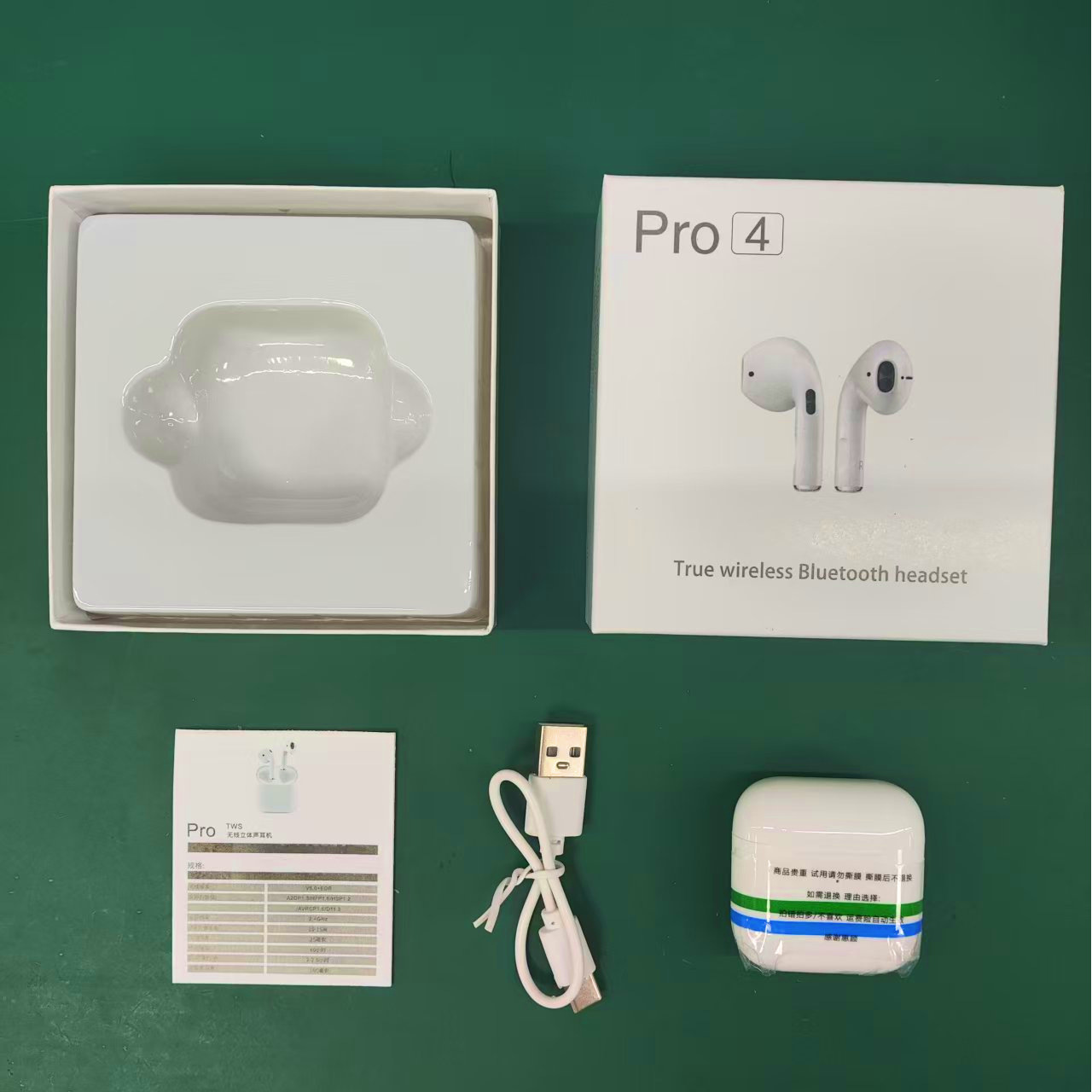 Huaqiangbei Fourth Generation Pro4 Jieli TWS True Wireless Bluetooth Earphones Pro6 Large Battery 2026 New