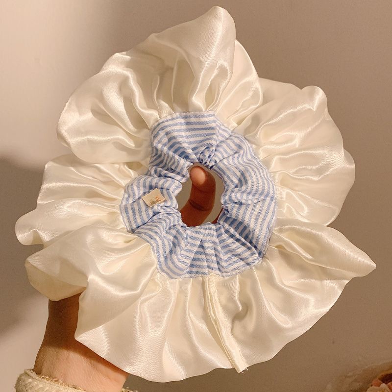 16#蓝白条纹白色缎面花边约20cm
