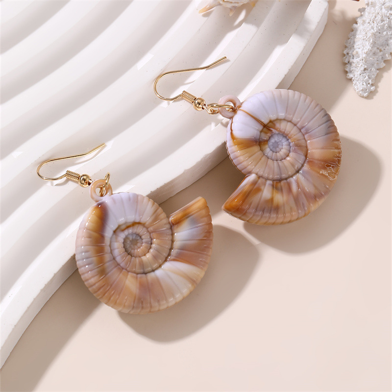 EZ5365 New Shell Conch Earrings Exaggerated Ear Accessories Women's Bohemian Beach Vacation Style Accessory
