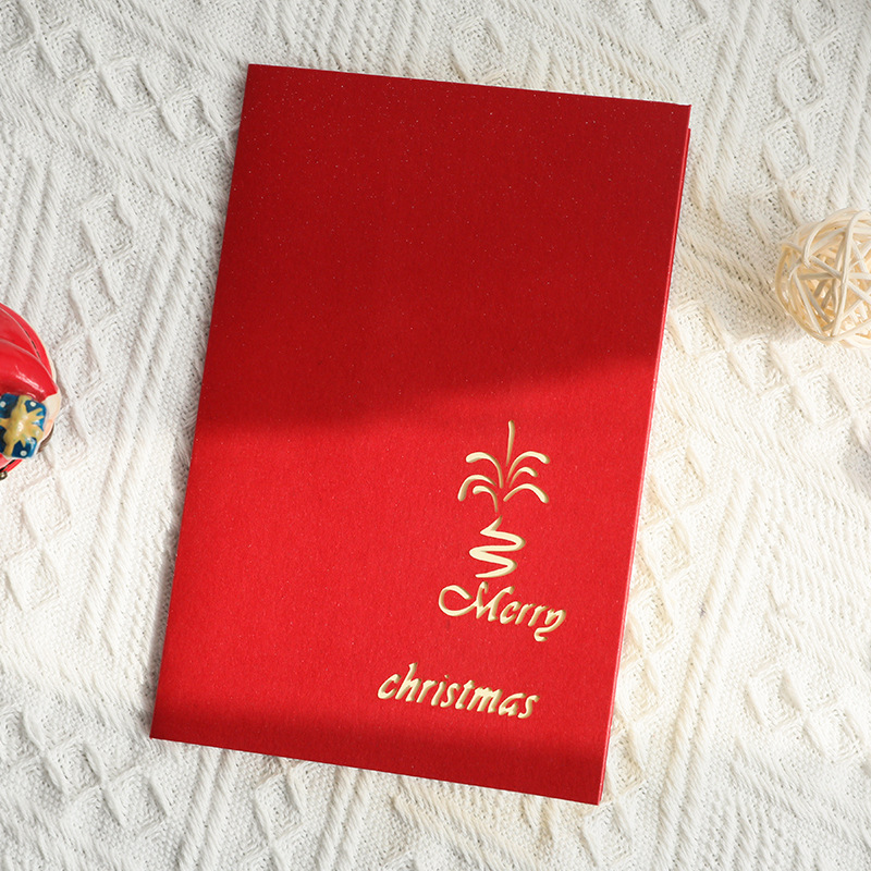 Paper Carving 3D Christmas Card Handmade Greeting Card Holiday Card Christmas Castle Message Card