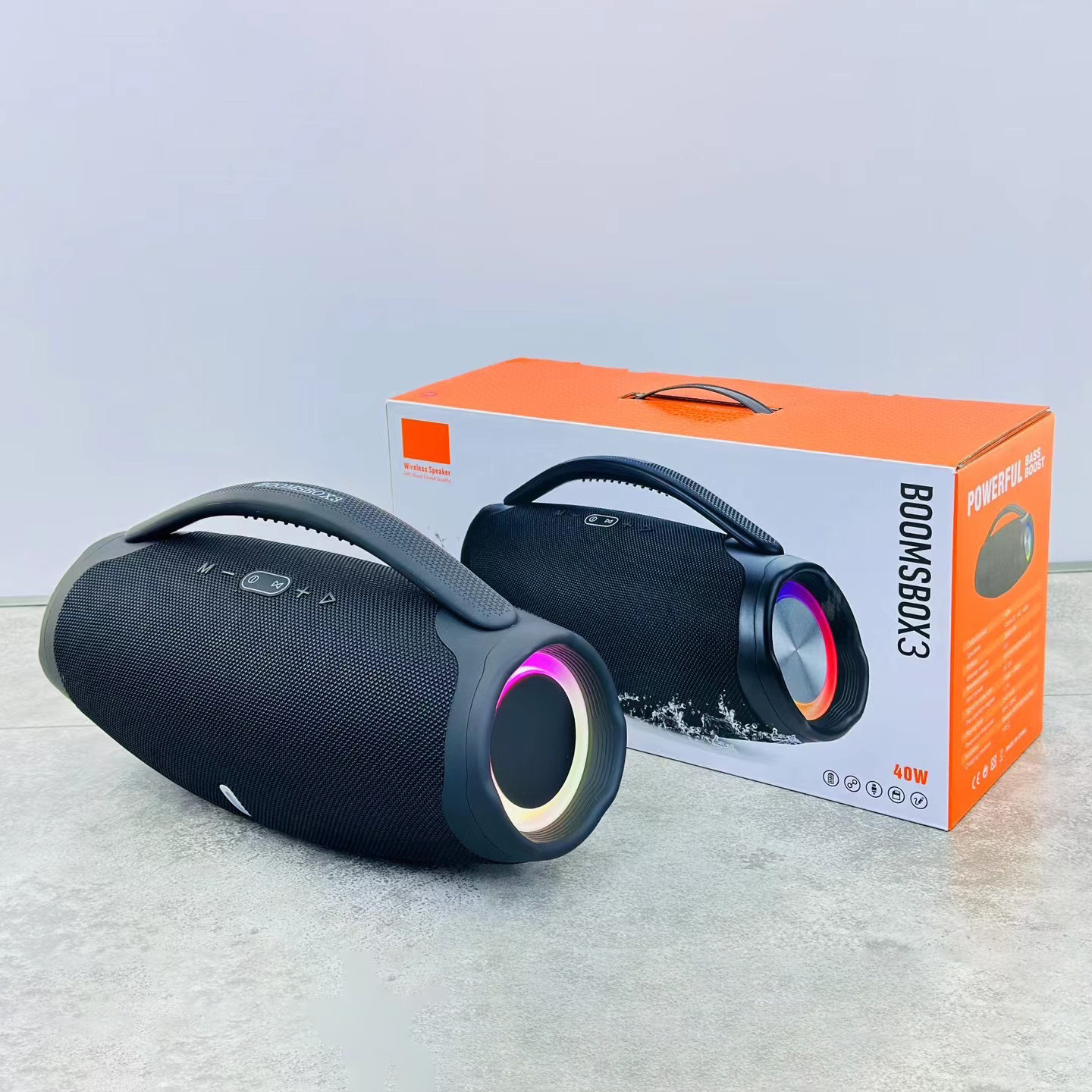 War God 3rd Gen Sound LED BOOMSBOX 3 Heavy Bass Outdoor Portable Handheld Wireless Bluetooth Sound