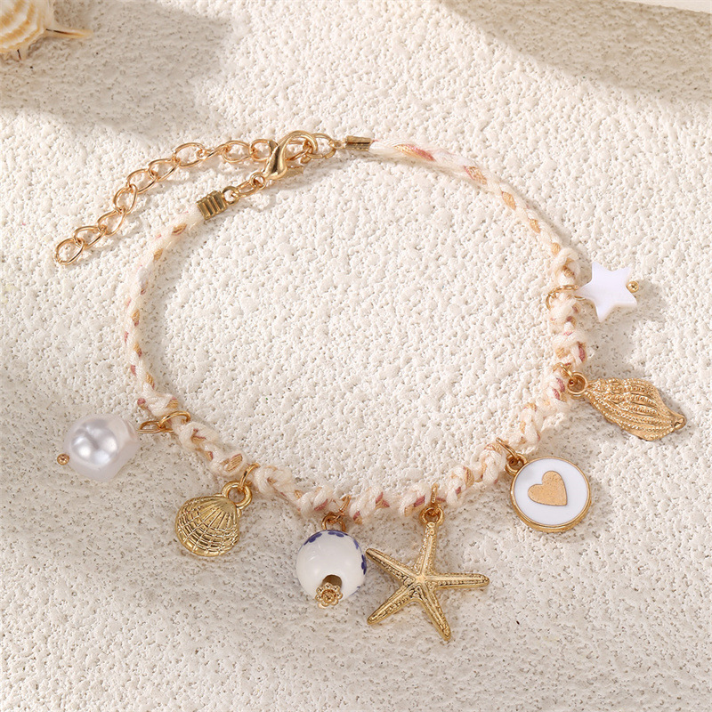 BZ2204 Seaside Shell Starfish Gravel Bracelet Gift Giving Fresh Lobster Clasp Women's Hand Accessory