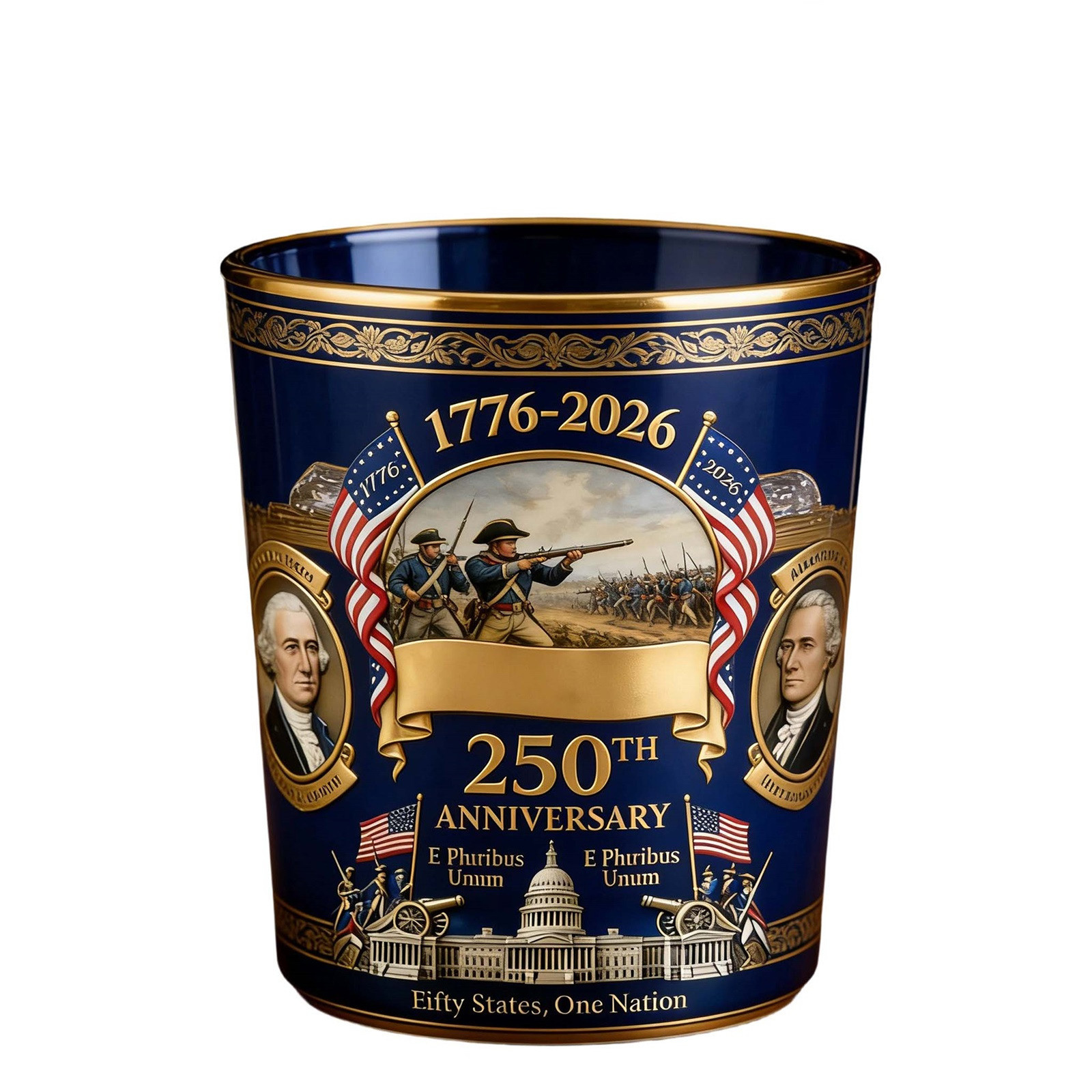 Safe packaging 250th anniversary glass wine glass glass chemical silk printing whiskey brandy