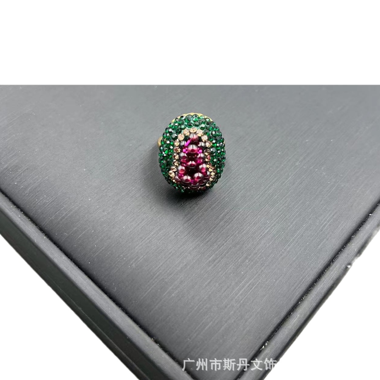 Natural Garnet Grape Three-Piece Set Czech Diamond Style Handcrafted Inlay Set