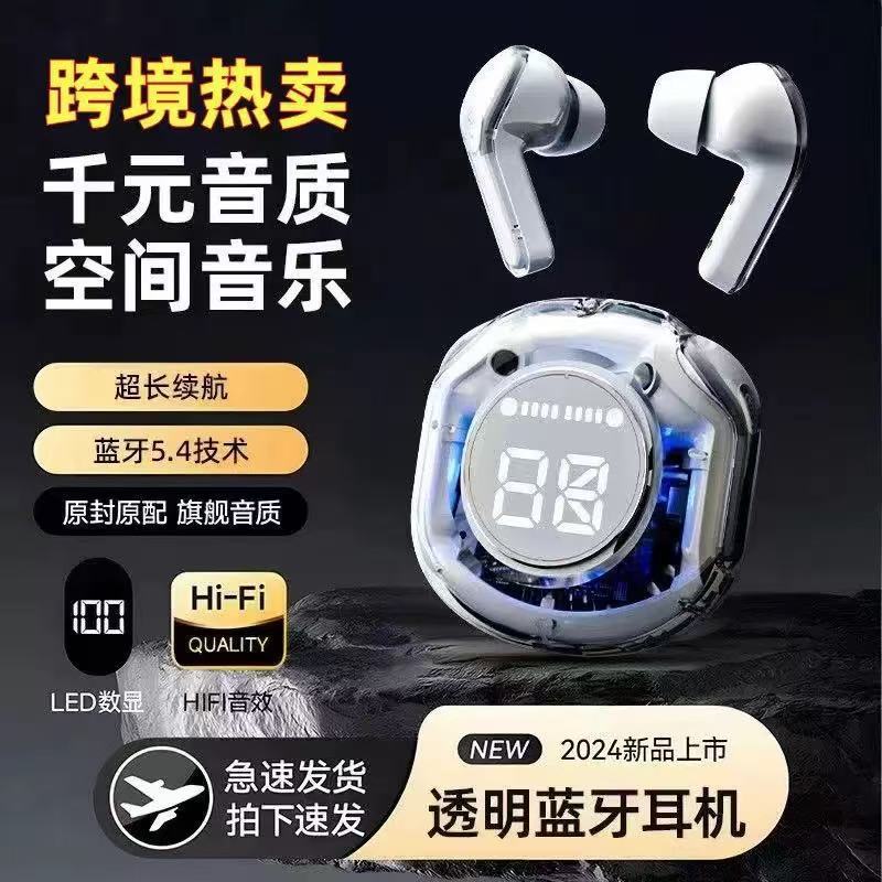 air39 Transparent Bluetooth Headset HK6 Sports Headset T8 HD Digital Display Ultra-long Battery Life Headset