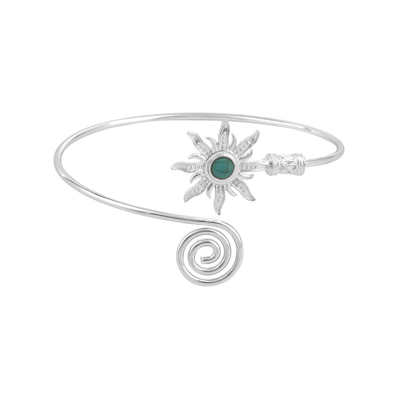 New accessory arm cuff texture style sun arm ring turquoise open adjustable arm bracelet