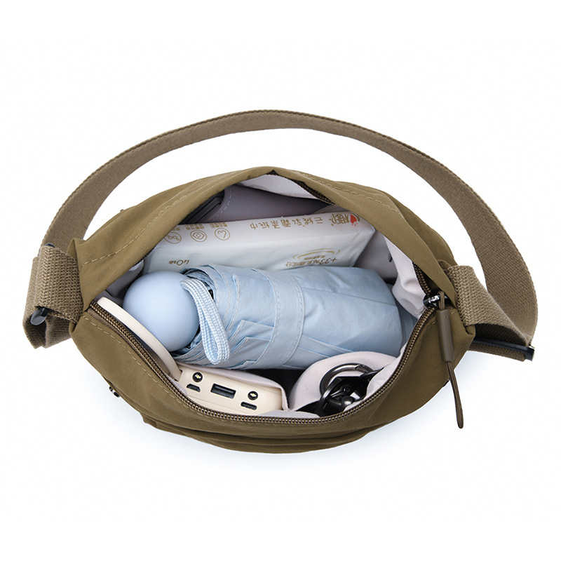 Crossbody Bag Women 2025 New Canvas Bag Lightweight Waterproof Dumpling Bag Walking Nylon Small Backpack