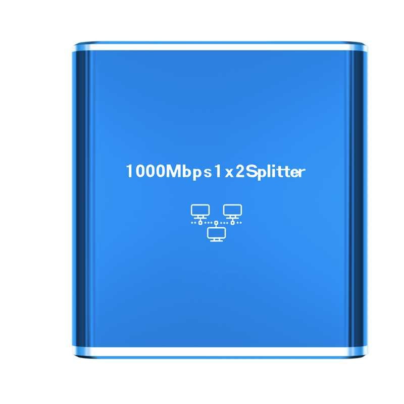 Gigabit Network Splitter 1-to-2 Network Switch Gigabit 1-in-2-out Converter Adapter RJ45