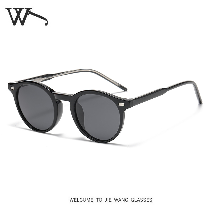 New Brown Round Frame Sunglasses TR Pin Leg UV Protection Polarized Sunglasses