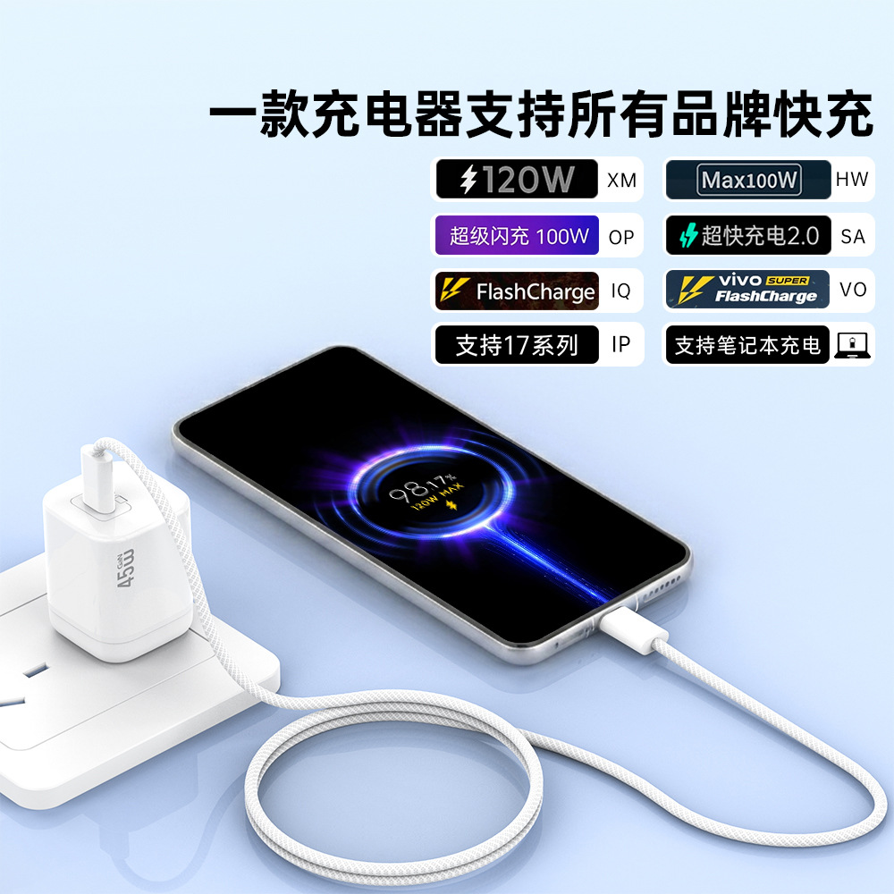 45W GaN mini charger PD fast charging typec phone tablet Apple charging head folding plug