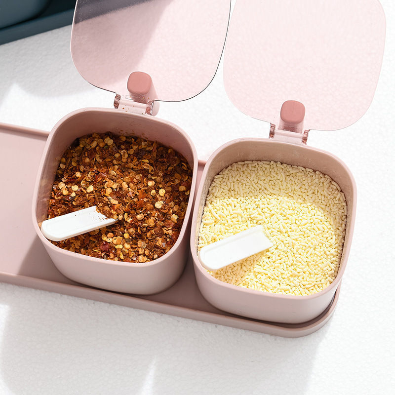 kitchen combination seasoning box seasoning jar kitchen supplies with lid salt jar seasoning household with spoon storage box
