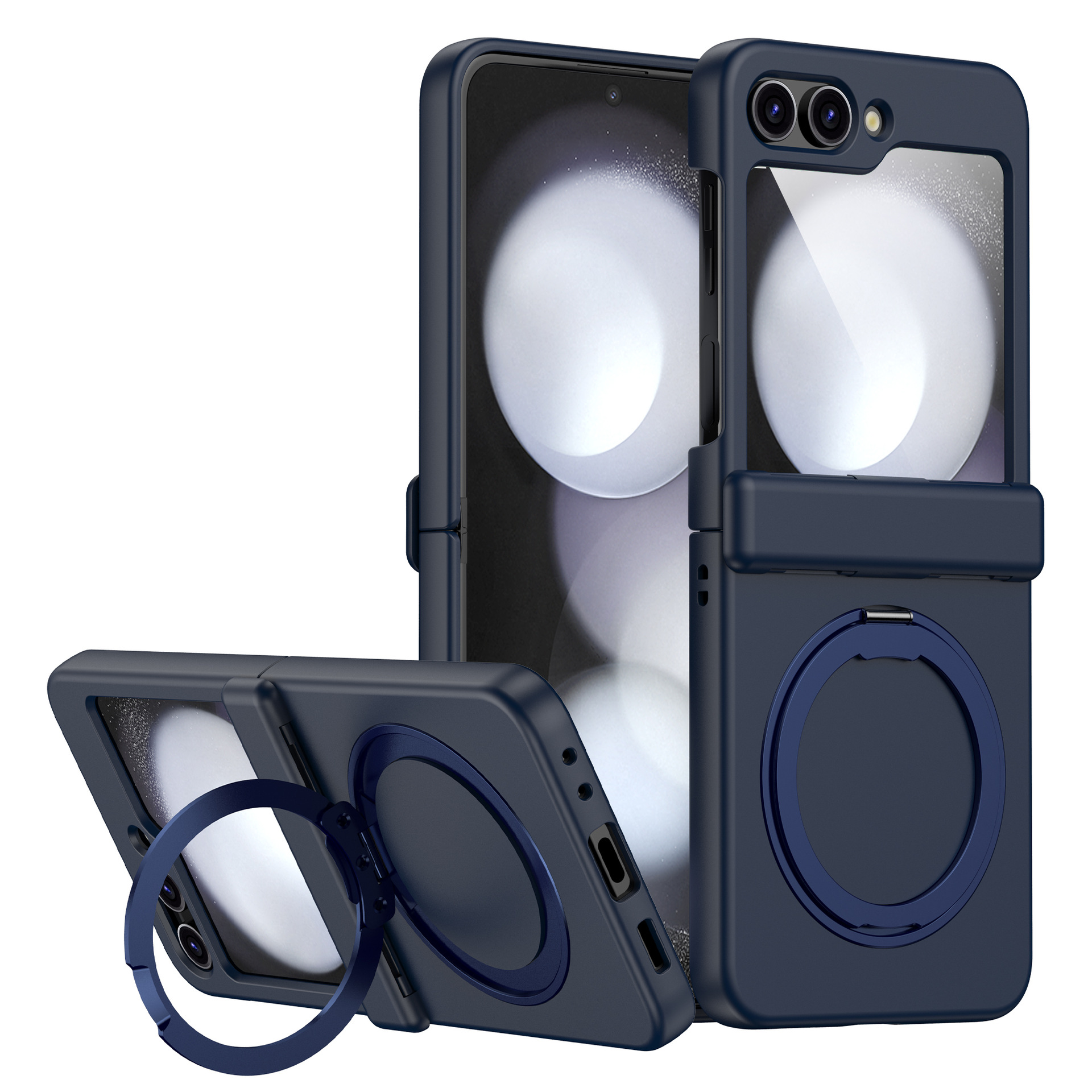 Applicable Samsung Z Flip6/5 Phone Case 360 Rotation Bracket Magnetic Wireless Charging Full Coverage Hinge Anti-Fall