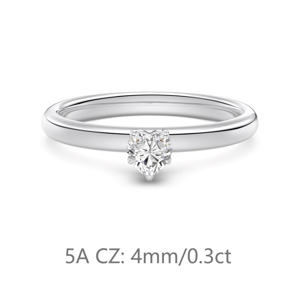 S925 sterling silver ring for women, love main stone carat wedding ring women's hand accessories