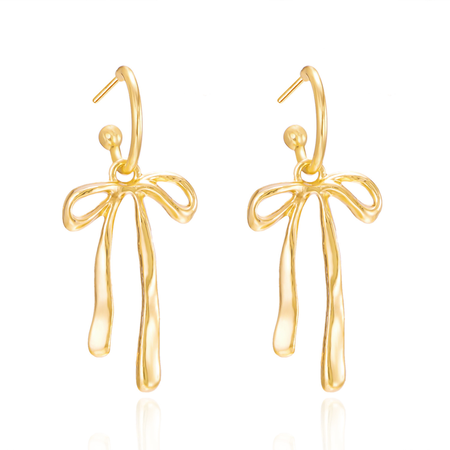 New bow tassel earrings minimalist simple gold ear accessories