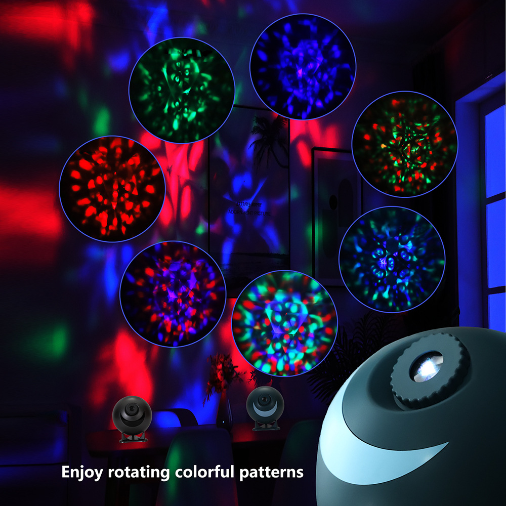 New Kaleidoscope Projection Light 7-Color 3D Visual LED Laser Nebula Light Bedroom LED Projection Light