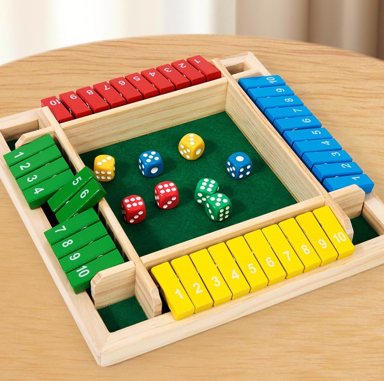 Party Multi-person Interactive Drinking Game Tabletop Chess and Card Game Four-sided Number Flip Game Prop