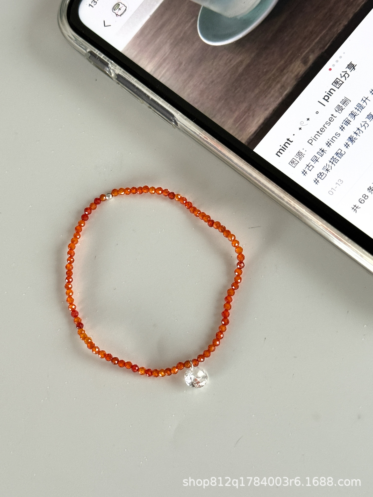 Dopamine candy color series self-made small colorful sugar super flash zircon gemstone pendant bracelet simple