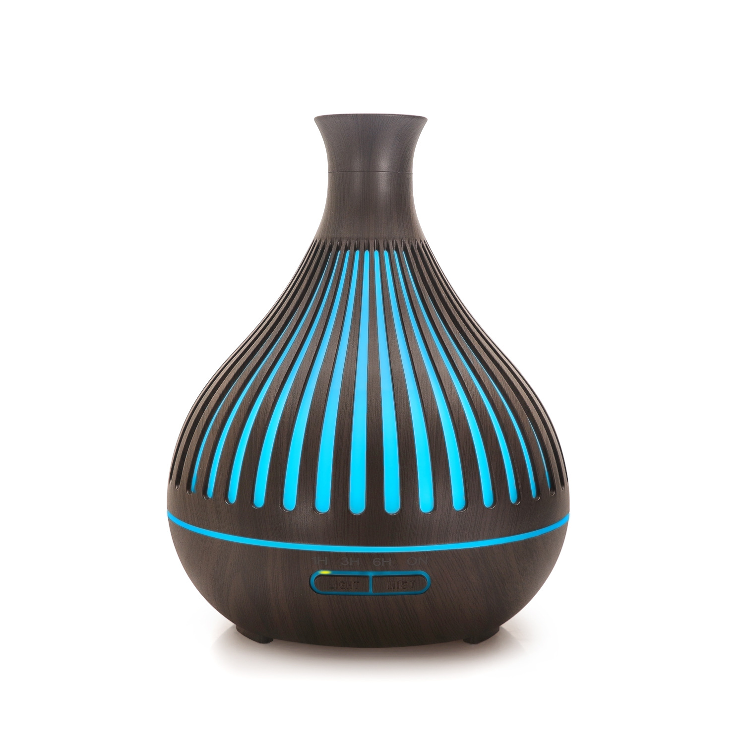 Original 400ml Wood Grain Vase Aromatherapy Spray Humidifier Vertical Stripes Hollow Aromatherapy Diffuser