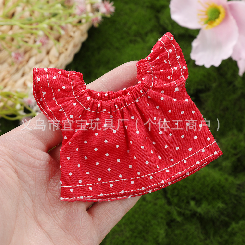 New Polka Dot Floral Dress Doll Clothes 10cm-15cm Wallace and Gromit Plush Toy Dress Costume Accessories