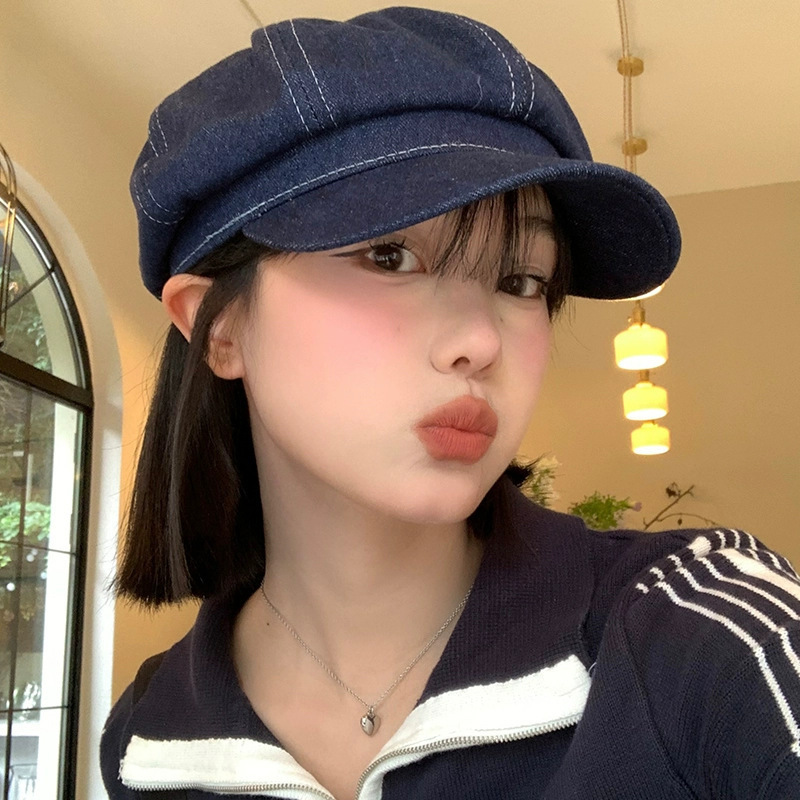 Hat for Women, Spring/Summer/Autumn, Washed Fisherman Hat, Simple Sun Protection, Denim Basin Hat
