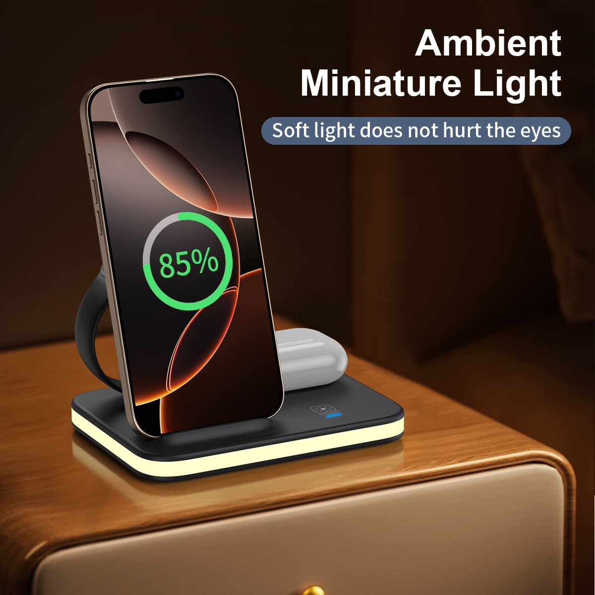 Magnetic folding three-in-one wireless charger phone stand multi-functional for Apple 16 phone wireless charging