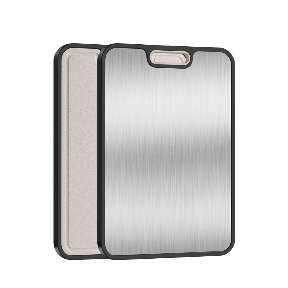 Anti-mold double-sided pure titanium cutting board double-sided stainless steel cutting board antibacterial household panel wheat straw sticky board