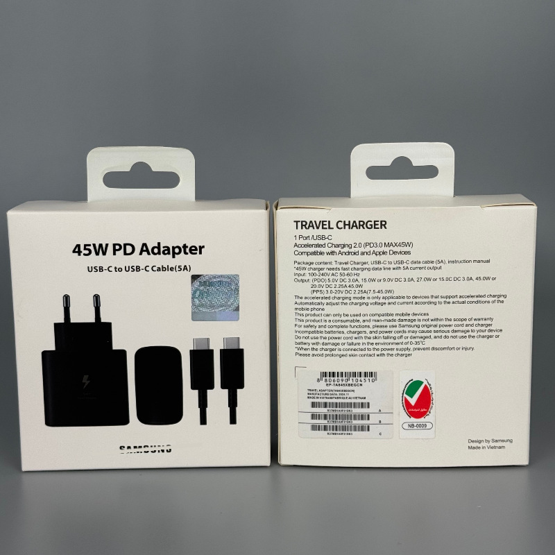 Original T845 Applicable Samsung Mobile Full 45W Charger European Standard British Standard 25W Charging Head Original