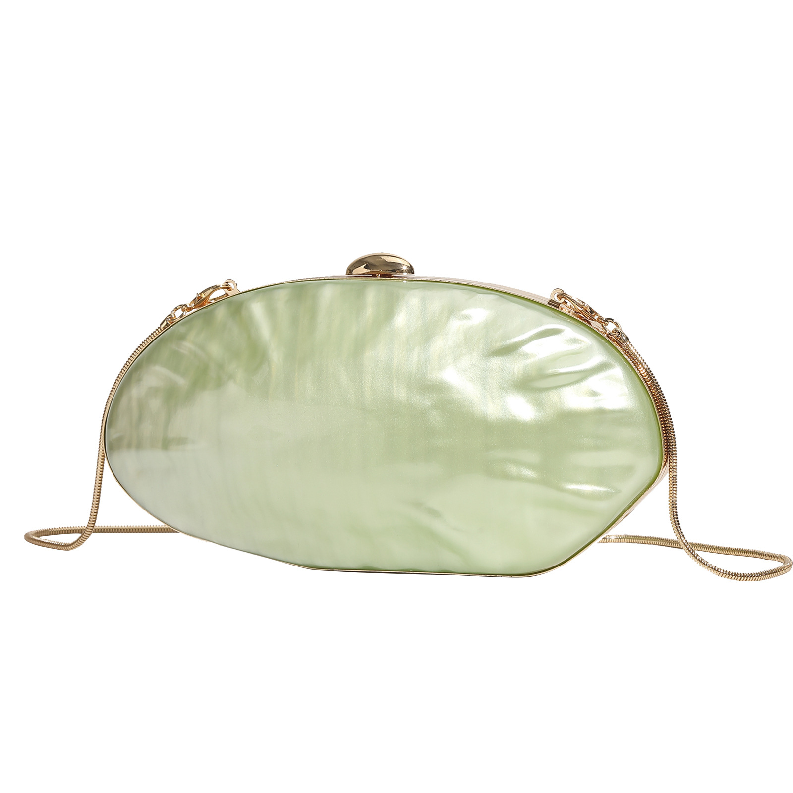 2025 New Shell Egg Acrylic Clutch Bag Evening Bag Banquet Party Evening Dress Bag Chain Women's Bag