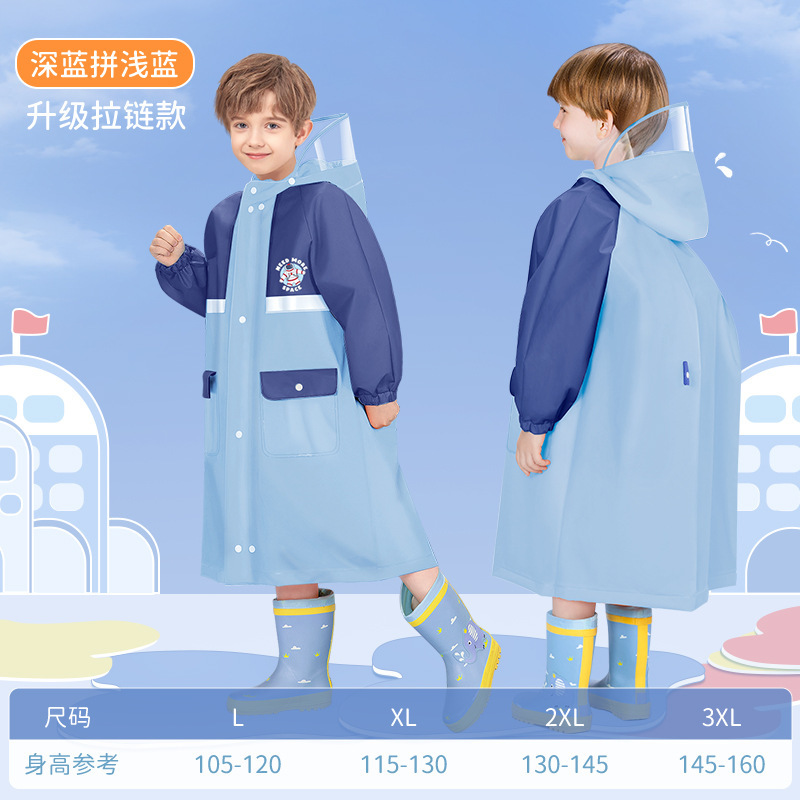 Children Raincoat School Style Kindergarten Big Kids Small Kids School with Backpack Position Full Body