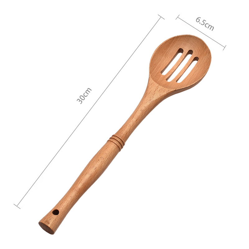 Non-stick pan wooden spatula, cooking spatula, hot pot spoon, wooden spatula set, beech wood kitchen tools, custom LOGO