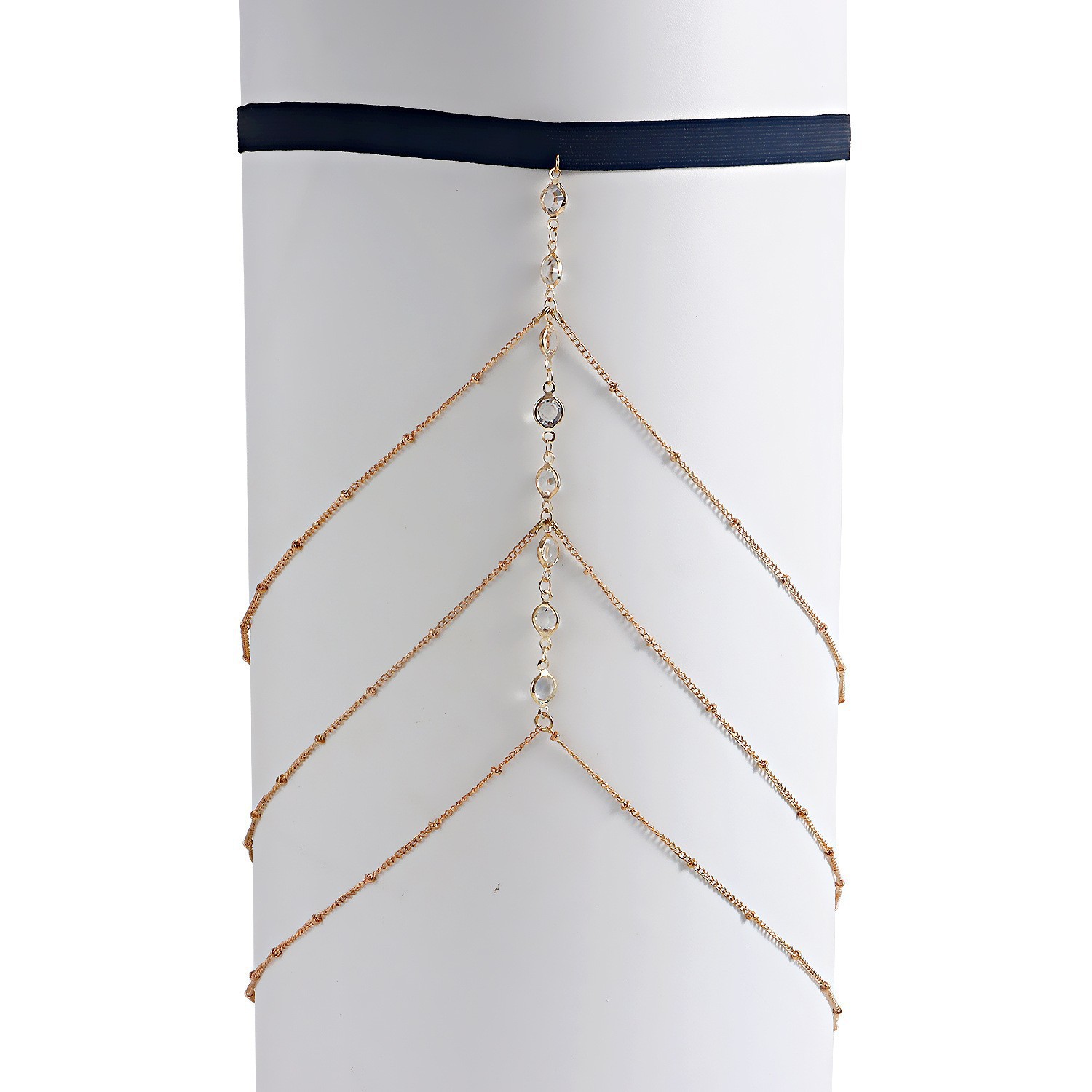 New Multi-Chain Leg Chain Gold Sexy Thigh Chain Women's Diamond Multi-Layer Clip Bead Body Chain
