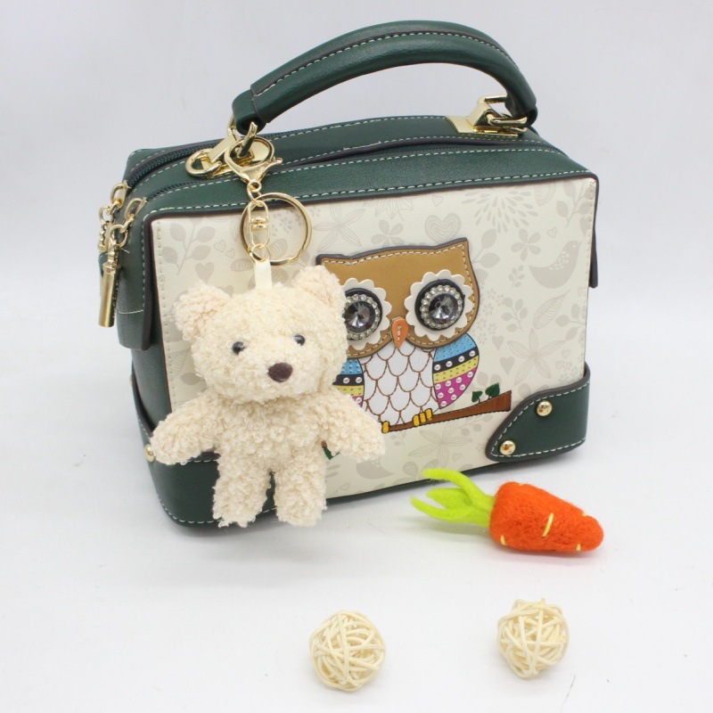 New Cartoon Cute Curly Teddy Bear Plush Keychain Bag Charm Decoration Clothes Shoes Accessories