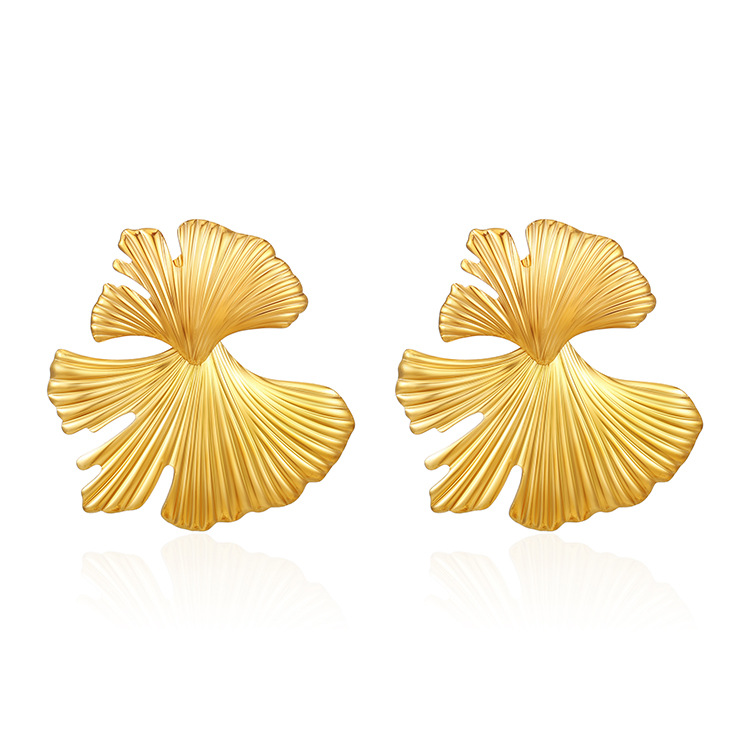 Square striped stainless steel earrings for women, 18K ear accessories, EU certified