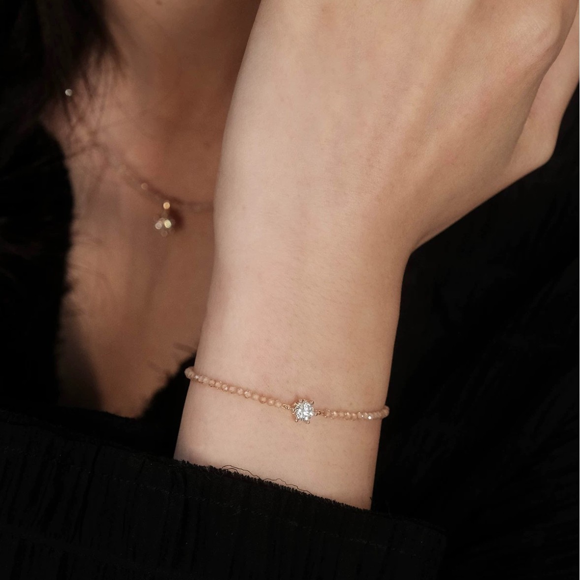 Yuanyou zirconia moissanite bracelet delicate new spring summer niche delicate bead bracelet