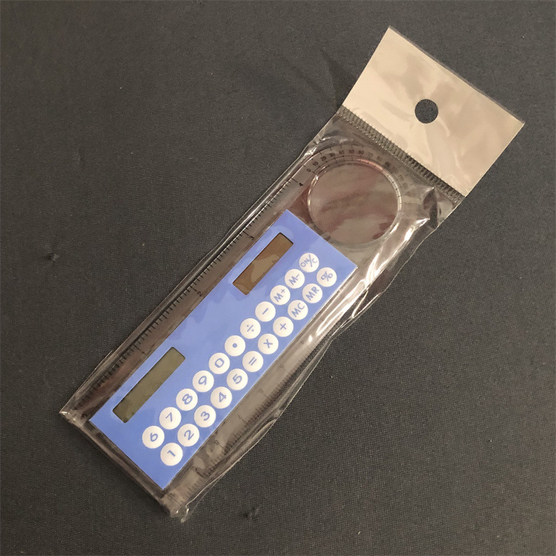 Magnifying Glass Scale Calculator Mini 8-Digit Solar Student Stationery Ultra-Thin Portable Gift Computer
